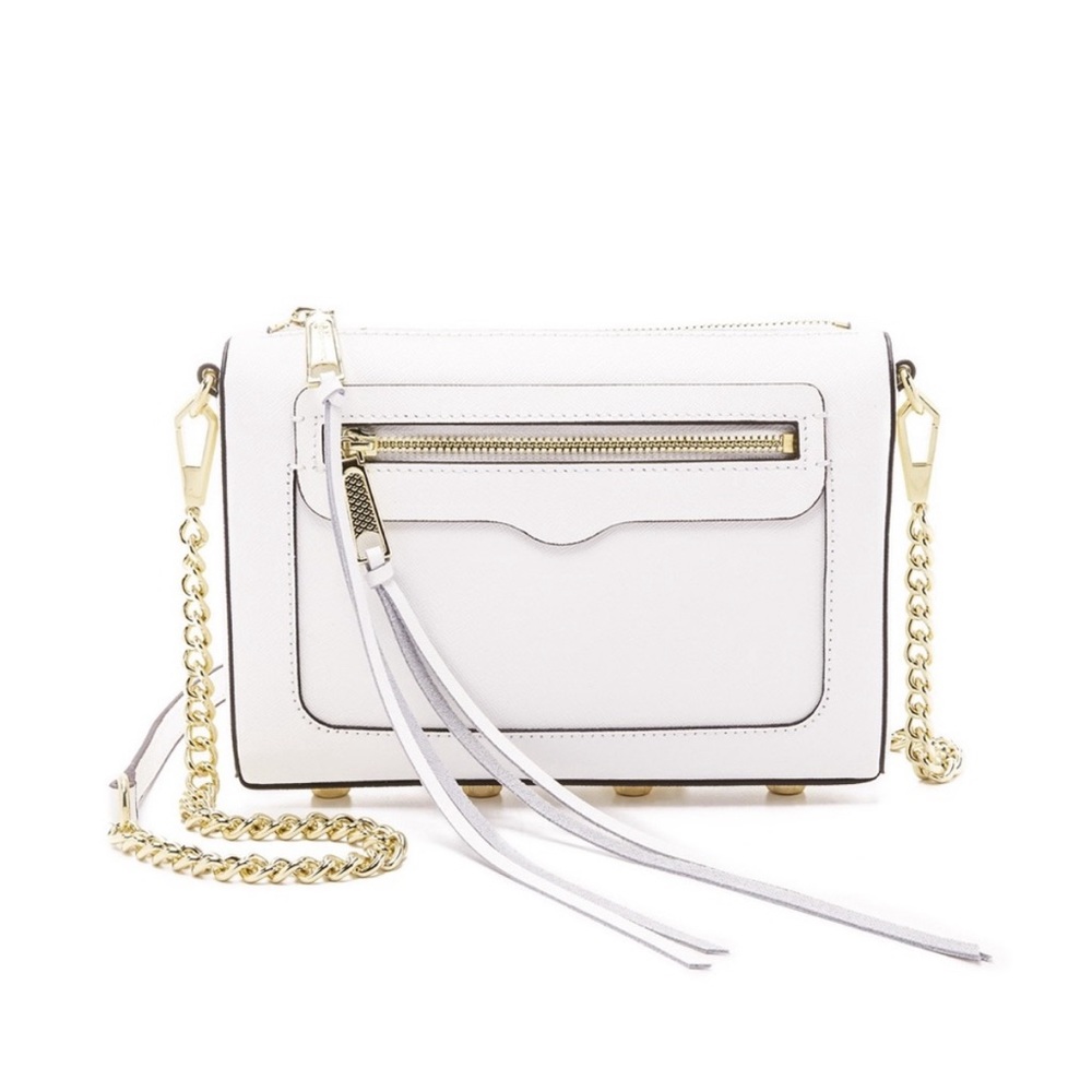 Avery Crossbody Bag - White Leather/Gold Hardware